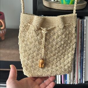 Vintage Handcrafted Beige Woven Bag